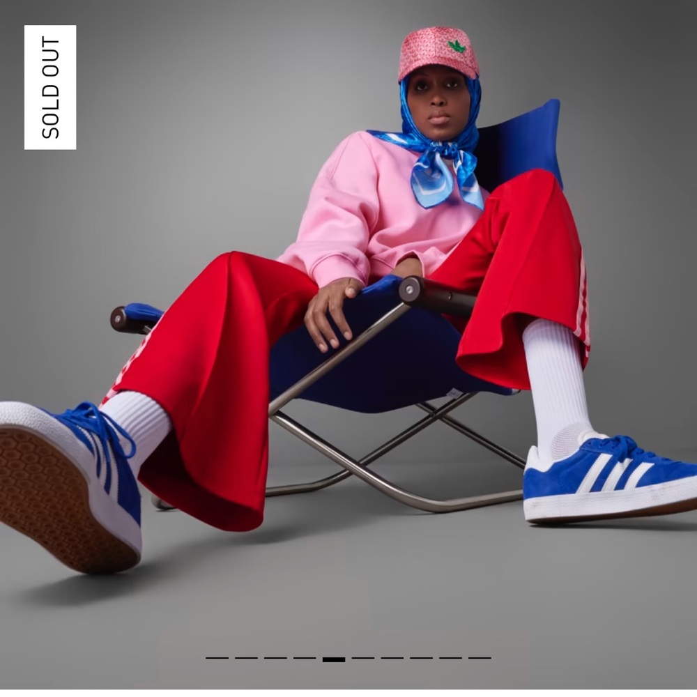 Adidas Red Track Pants with White Stripes - Picture 7 of 14